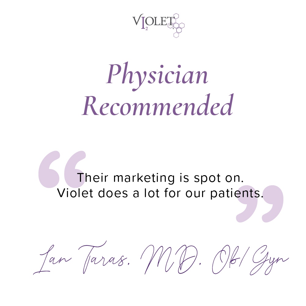 graphic showing violet is physician recommended